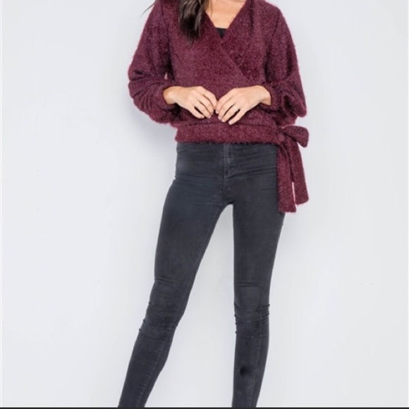 Fuzzy Love Wrap V-neck Sweater ❤️ - Picture 5 of 5